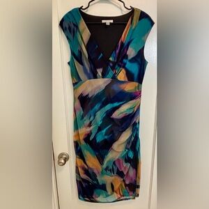London Style Multicolor Abstract Dress
